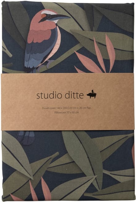 Studio Ditte Dekbedovertrek - Vogel - 140 x 220 cm - Blauw
