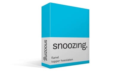 Snoozing - Flanel - Hoeslaken - Topper - Eenpersoons - 80/90x200 cm - Turquoise