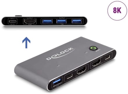 Delock HDMI KVM Switch 8K 60 Hz with USB 5 Gbps