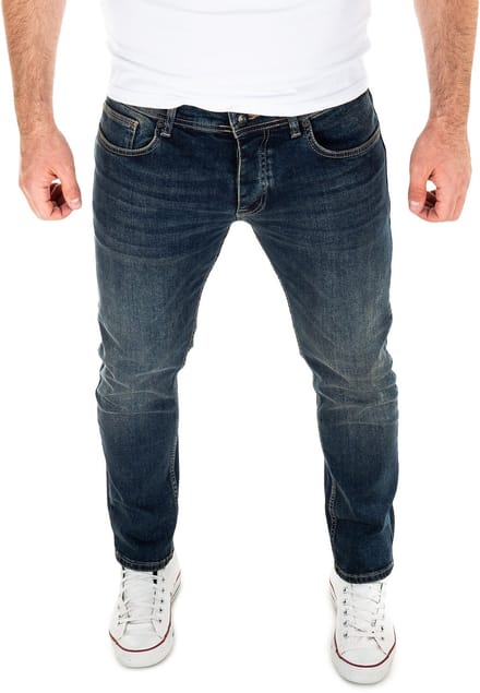 WOTEGA Heren Jeans Alistar – Katoen Stretch – Donkerblauw – 5-pocket