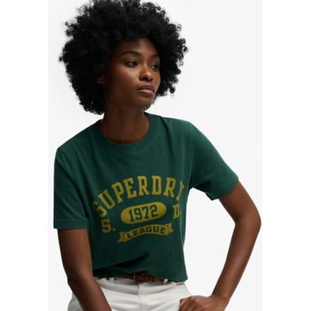 Superdry Vintage Prep T-shirt Green Grootte: 36