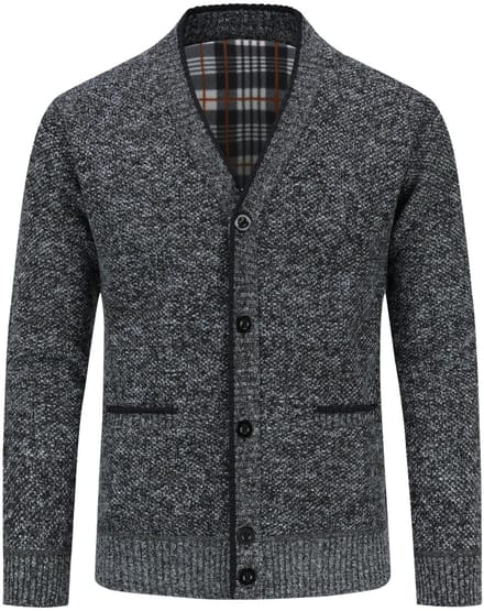 ALLTHEMEN Heren Gebreide Vest - Klassieke Knopen - XL