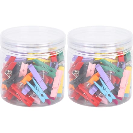 Lot de 100 punaises en bois colorées pour photos et petits objets gray