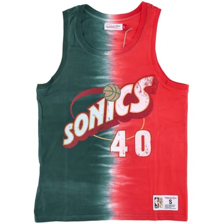 NBA Verticale Tie Dye-tanktop Hardwood Classics nr. 40 Shawn Kemp Seasup voor heren