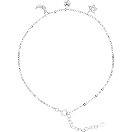 Star Enkle Chain Moon Zirkoniumoxides Zilver 925