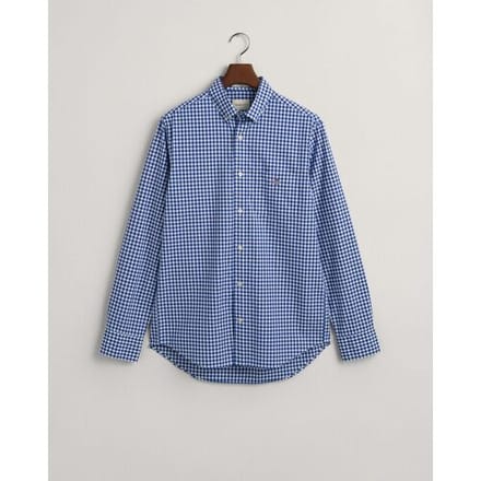 Gant Overhemd Gingham Check Poplin Button Down College Blue / male