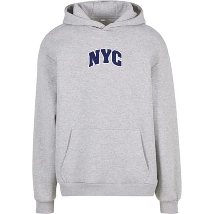 Mister Tee - NYC College Letters Fluffy Hoodie/trui - S - Grijs