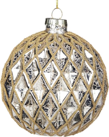 Goodwill Kerstbal Diamond Champagne D 10 cm Voordeelaanbod van 2 stuks