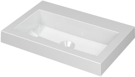 INK Dock Wastafel Polystone Zonder Kraangat - 600x400x60 mm - Glans Wit