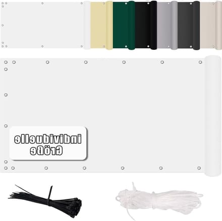 Balkonafdekking - Inkijkbescherming Balkon - Privacy Vergroten - Scheurvast Polyester - 130 x 850 cm - Wit