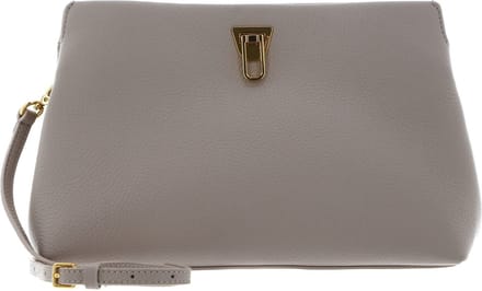 COCCINELLE Leren Koppeling Schoudertas Beat Clutch Handbag Grained Leather Powder Pink Beige