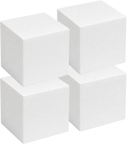 Piepschuim vormen - kubus - 4x - 20 x 20 x 20 cm - styropor hobby / DIY vorm - basis knutselfiguren