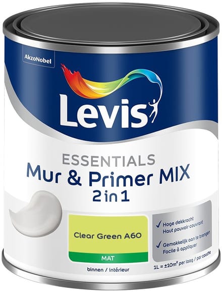 Levis - Essentials Mur & Primer Mix - Clear Green A60 - Mengverf - 1 L