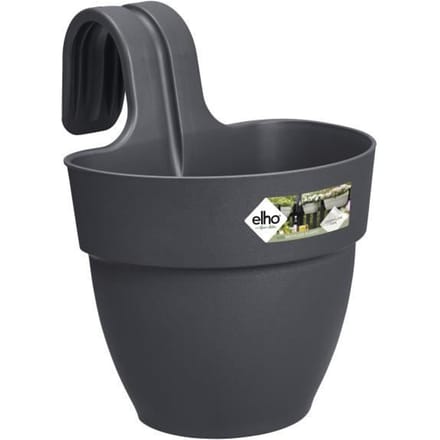 ELHO Pot de fleurs balcon Vibia Campana Easy Hanger Small - Anthracite - Balcon extérieur - L 24.1 x W 20.5 x H 26.5 cm gris