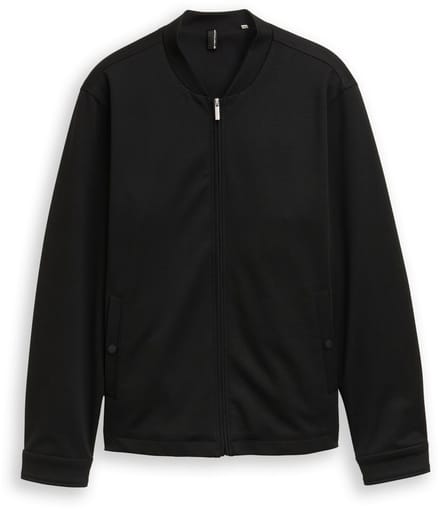 Tom Tailor - Piqué blouson Jasje met bomberkraag - Maat S - Black