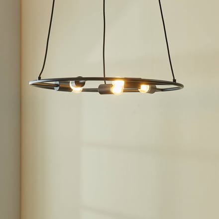 Lucande - hanglamp - 5lichts - Staal - H: 1.3 cm - E27 - zwart