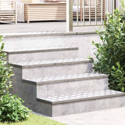 Marche d'escalier Angle droit 4 pièces Argent 100 x 30 cm Aluminium