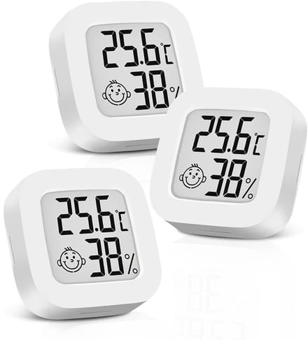 Digitale Binnenthermometer - Vochtigheidsmeter - Klimaat Monitoren - Comfortindicator - 3 Stuks - Wit