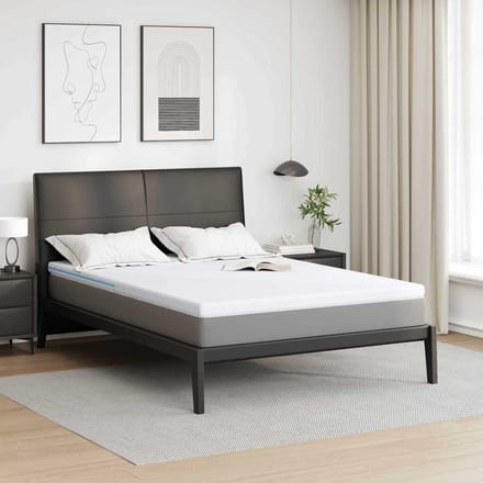 vidaXL - Matras - Topper - 140 - x - 200 - cm - dik - Jacquard - stof - Wit