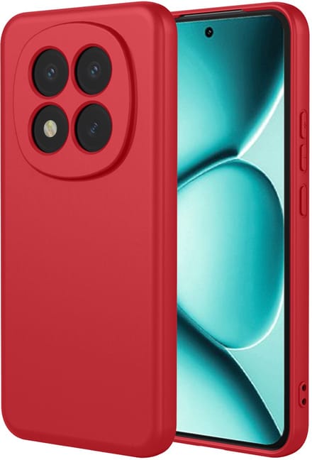 MobyDefend Hoesje - Geschikt voor Xiaomi Redmi Note 15 Pro Plus 5G - Matte Siliconen Backcover - Framboosrood