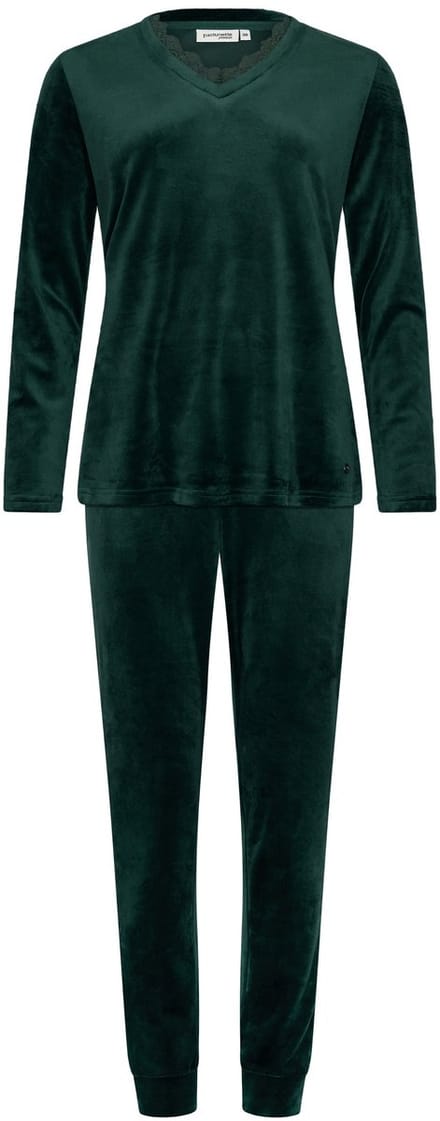 Pastunette Premium - Pyjama - Emerald - Velours - Donkergroen - Maat 42