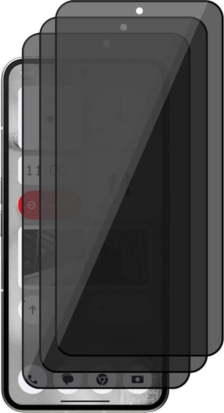 Privacy Screenprotector geschikt voor Nothing Phone 2 - 3x Volledig Dekkend Glas Screen Protector