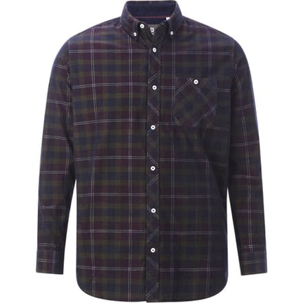 Jan Vanderstorm herren Corduroy Overhemd - 51/52 - donkerblauw - Plus Size