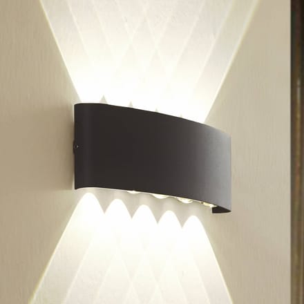 Lindby LED buiten wandlamp Ithan, 5-lamps, antraciet, 27 cm