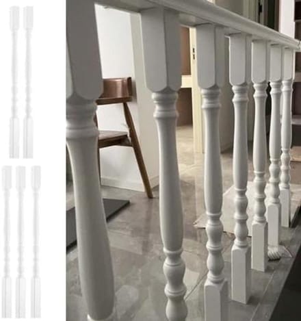 Trappaal Set - Baluster Palen - Veilige Trappen - Verstelbare Hoek - 5 Stuks - Wit