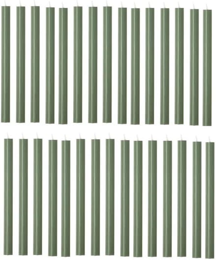 Rustik Lys chique lange dinerkaarsen pak van 30 stuks 2.1 x 30 cm kleur Oliegroen