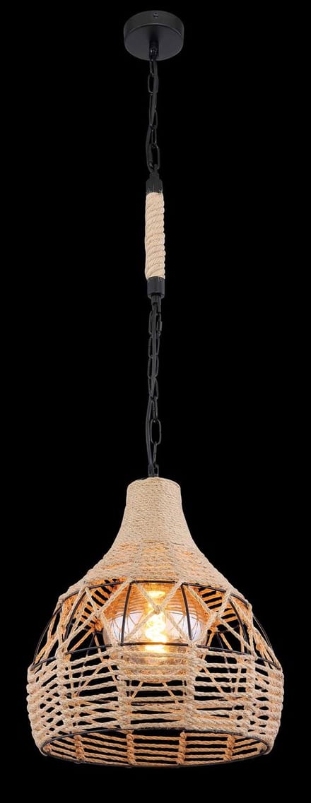Globo - hanglamp - Halia - naturel - metaal - Ø 30cm - E27 - 15671H