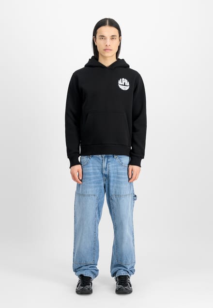 Hoodie met logo gedrukt op de achterkant Alpha Industries
