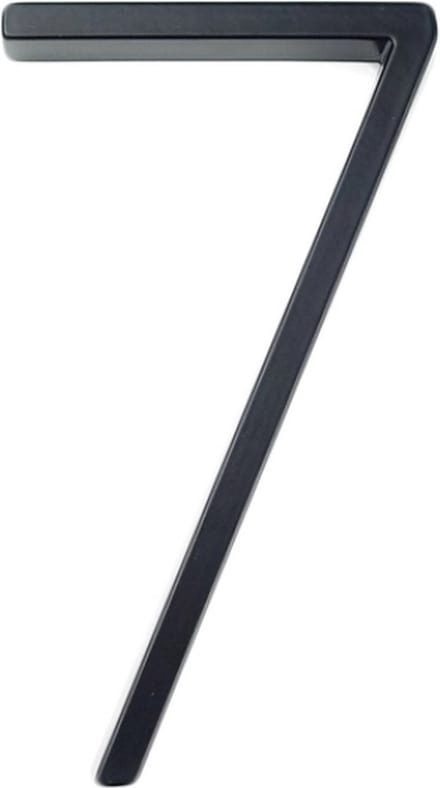 Huisnummer 7 - Zwevend Huisnummer - Zwart - nr. 7 - modern - 125mm