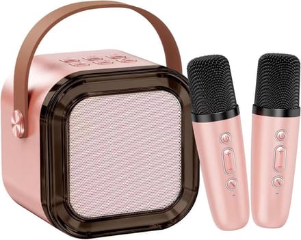 Karaokemachine met Microfoons - Draagbare Karaoke Set - Muziek en Zang Plezier - Twee Microfoons met Effecten - Compact Formaat