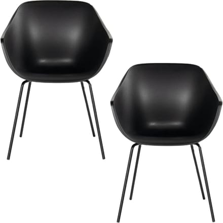 Hartman Eetkamerstoel Julia – Set van 2 - Max.125 kg  – 59 x 57 x 83 cm - Zwart