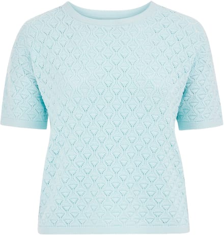 WE Fashion Dames gebreide trui met open structuur - Curve