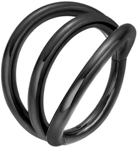 Dailygoods- Neusring Opklapbaar - Septumring - Dubbele Ring - Kraakbeenpiercing - Roestvrij Staal 316 - Diameter 8 mm - Piercing