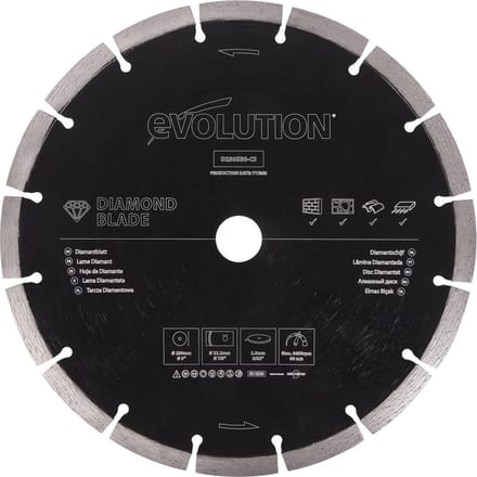 EVOLUTION - DIAMANTBLAD VOOR ALGEMEEN GEBRUIK - 230 X 22.2 X 2.5 MM - 16 T