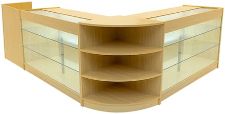 Astro led winkel toonbank set - esdoorn - 4-delig - melamine afwerking