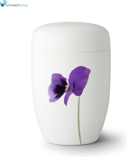 Urn Lente viooltjes wit - staal