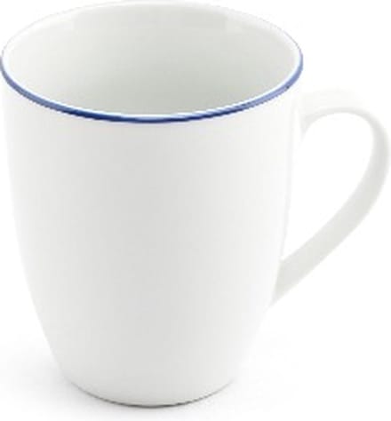 BonBistro Beker 38cl blue rim Basic White (Set van 6)