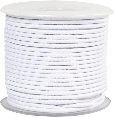 Elastisch koord, dikte 2 mm, wit, 25 m/ 1 rol