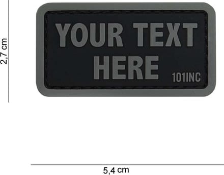 101 Inc Embleem 3D Pvc Your Text Here Zwart Grijze Letters  14080
