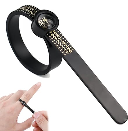 Bondoo Ringmaat meter 2 stuks - Ringmeter - Ring sizer - Ringmaat meten - Ringmaat opmeten - Ringsize tool - Ringvinger - Ring size measure - Verstelbaar - Universeel - Zwart