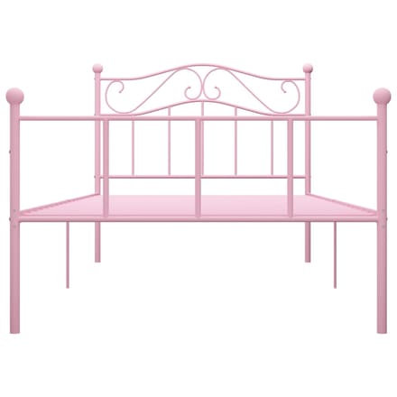 vidaXL - Bedframe - metaal - roze - 90x200 - cm
