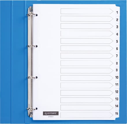 Tabblad quantore 4rings karton 1-15 wt | 10 stuks