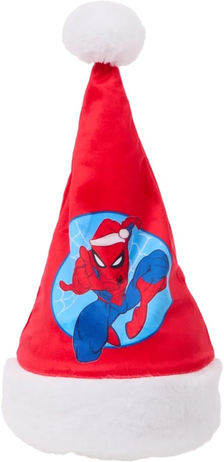 Kerstmuts - Spiderman - rood met pompom - Marvel - 3+