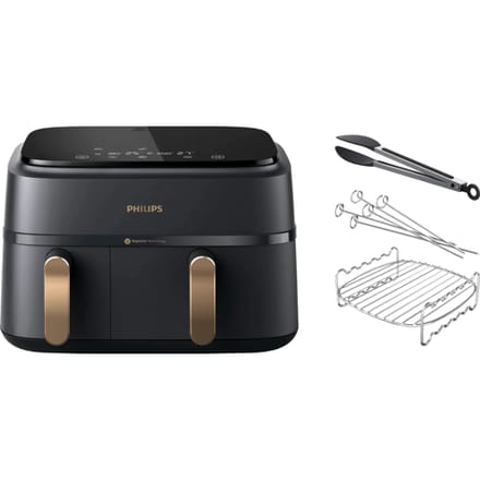 Philips 3000 series Dual Basket NA352/00 + Dubbellaagse kookset