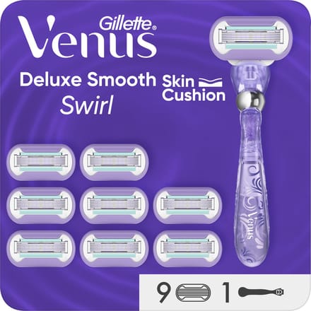 Gillette Venus Extra Smooth Swirl - Voor Een Extra Gladde Scheerbeurt - 1 Handvat - 9 Scheermesjes