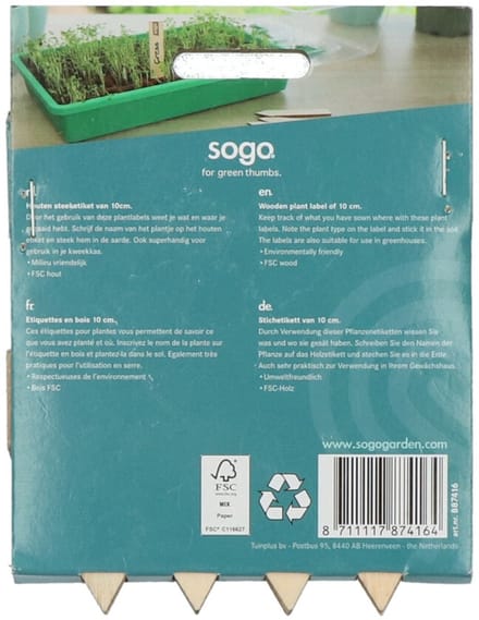 SOGO Houten Steeketiket 10 cm - 24 stuks